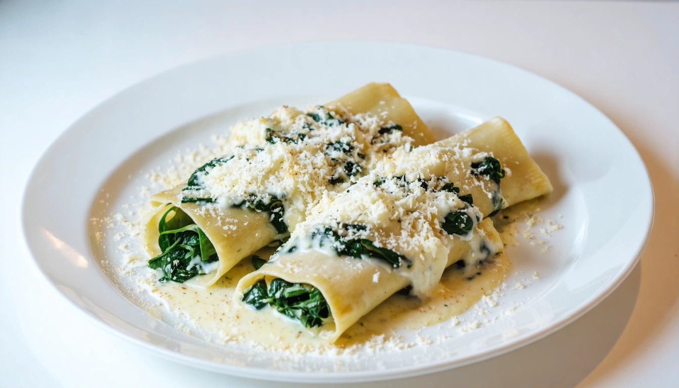 cannelloni ricotta e spinaci con besciamella